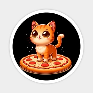 Cute kawaii with Pizza, Funny Pizza lover Magnet
